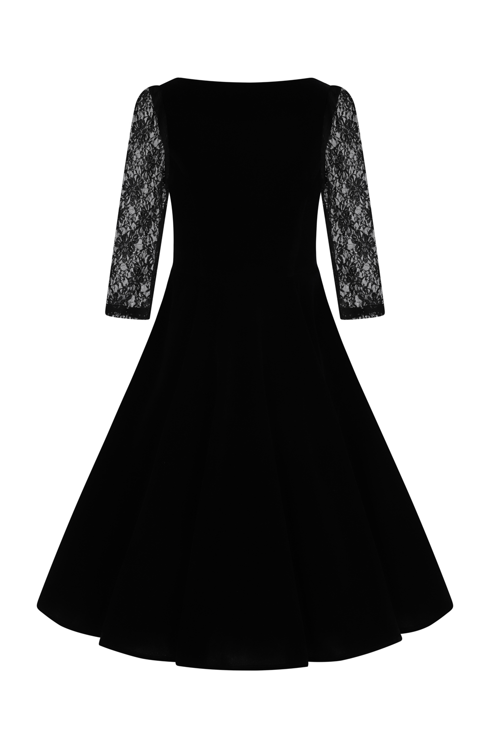 Divine Velvet Swing Dress In Black